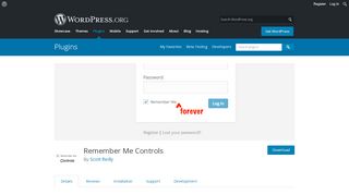 
                            2. Remember Me Controls | WordPress.org