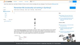 
                            2. Remember Me functionality not working in Symfony2 - Stack Overflow