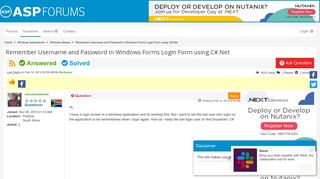 
                            3. Remember Username and Password in Windows Forms Login Form using C ...