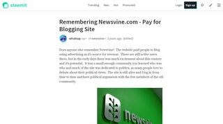 
                            8. Remembering Newsvine.com - Pay for Blogging Site — Steemit