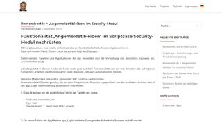 
                            9. RememberMe = 'Angemeldet bleiben' im Security-Modul - GunterEibl.de