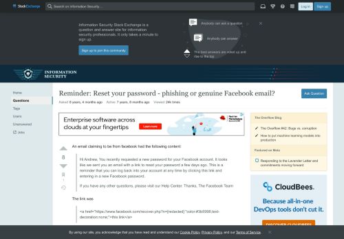 
                            5. Reminder: Reset your password - phishing or genuine Facebook email ...