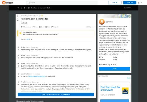 
                            6. Remitano.com a scam site? : Bitcoin - Reddit
