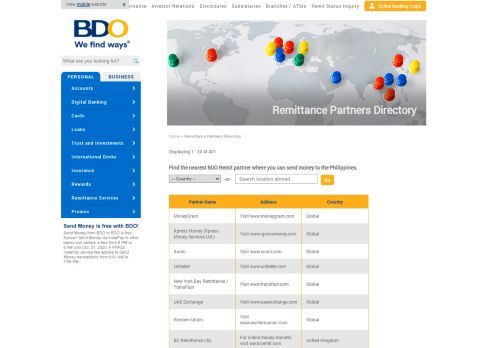 
                            11. Remittance Partners Directory | BDO Unibank, Inc.