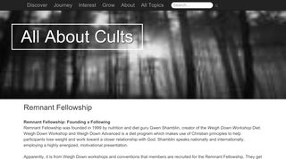 
                            4. Remnant Fellowship - Cults