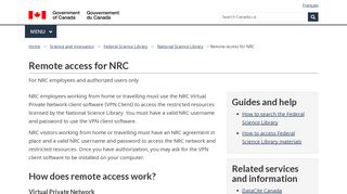 
                            10. Remote access for NRC - Canada.ca