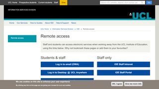 
                            5. Remote access | Information Services Division - UCL - London's ...