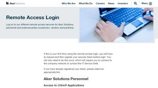 
                            10. Remote Access Login | Aker Solutions