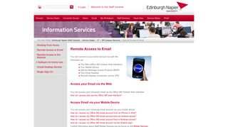 
                            7. Remote Access to Email - Edinburgh Napier Staff Intranet