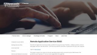 
                            7. Remote Application Service (RAS); IT Service; Newcastle University