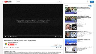 
                            7. Remote Assist with Microsoft Teams and Hololens - YouTube