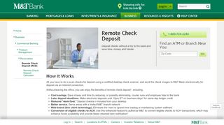 
                            7. Remote Check Deposit - Receivables - Business | M&T Bank - mtb MTB