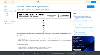 
                            11. Remote Connections Mysql Ubuntu - Stack Overflow