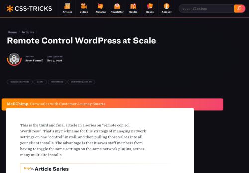 
                            6. Remote Control WordPress at Scale | CSS-Tricks