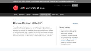 
                            9. Remote Desktop at the UiO - University of Oslo