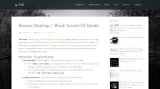 
                            7. Remote Desktop – Black Screen Of Death | g.fisk