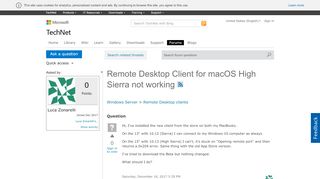 
                            7. Remote Desktop Client for macOS High Sierra not working - Microsoft