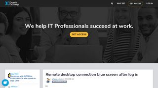 
                            5. Remote desktop connection blue screen after log in - Experts Exchange