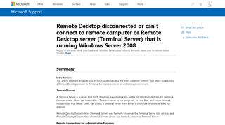 
                            1. Remote Desktop disconnected or can't connect to remote ...