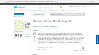 
                            1. Remote Desktop Double Login - Microsoft