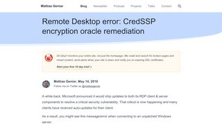 
                            10. Remote Desktop error: CredSSP encryption oracle remediation