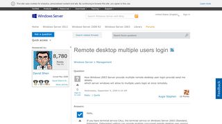 
                            3. Remote desktop multiple users login - Microsoft