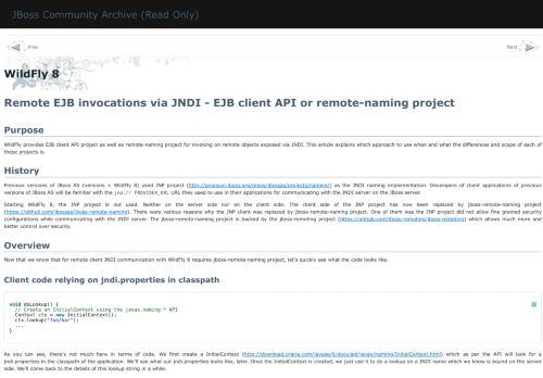 
                            2. Remote EJB invocations via JNDI - EJB client API or remote-naming ...