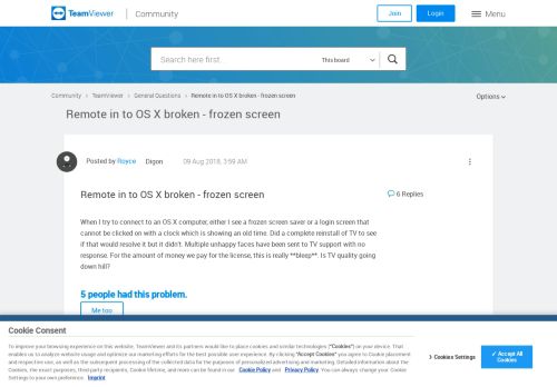 
                            7. Remote in to OS X broken - frozen screen - TeamViewer Community ...