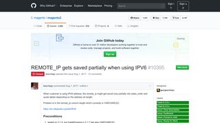 
                            2. REMOTE_IP gets saved partially when using IPV6 · Issue #10395 ...