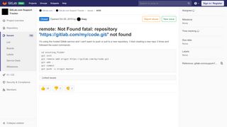 
                            10. remote: Not Found fatal: repository 'https://gitlab.com/my/code ...