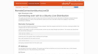 
                            5. RemoteConnectionUbuntuLiveCD - Community Help Wiki