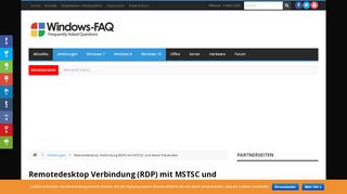 
                            1. Remotedesktop Verbindung (RDP) mit MSTSC und deren Parameter ...