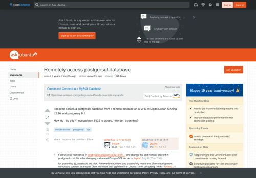 
                            13. Remotely access postgresql database - Ask Ubuntu