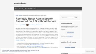 
                            9. Remotely Reset Administrator Password on iLO without Reboot ...