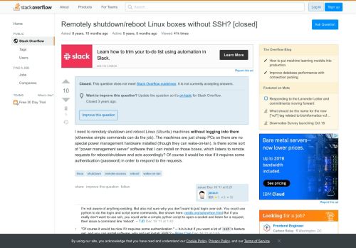 
                            13. Remotely shutdown/reboot Linux boxes without SSH? - Stack Overflow