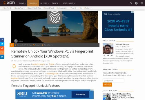 
                            1. Remotely Unlock Your Windows PC via Fingerprint Scanner on ...