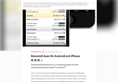 
                            9. RemoteX även för Android och iPhone - RemoteX Technologies AB