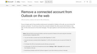 
                            2. Remove a connected account from Outlook on the web - Office Support