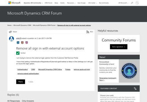 
                            9. Remove all sign in with external account options - Microsoft Dynamics ...