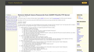 
                            6. Remove Default Users/Passwords from XAMPP Filezilla FTP Server