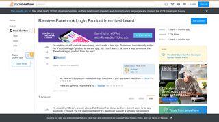 
                            6. Remove Facebook Login Product from dashboard - Stack Overflow