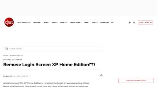 
                            11. Remove Login Screen XP Home Edition??? - Forums - CNET