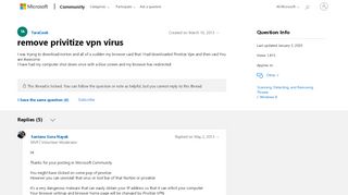 
                            8. remove privitize vpn virus - Microsoft Community