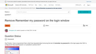 
                            11. Remove Remember my password on the login window - Microsoft ...