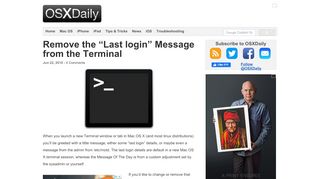 
                            1. Remove the “Last login” Message from the Terminal - OSXDaily