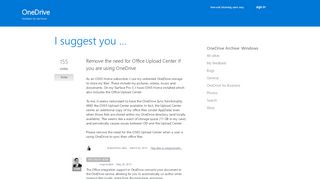 
                            10. Remove the need for Office Upload Center if you are using OneDrive ...