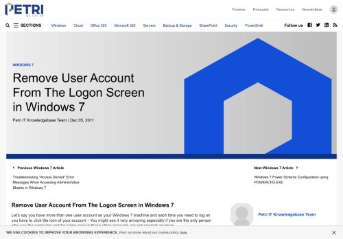 
                            8. Remove User Account From Windows 7 Logon Screen