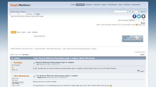 
                            2. Remove Welcome Guest,please login or register - Simple Machines Forum