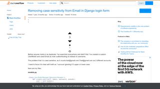 
                            5. Removing case sensitivity from Email in Django login form - Stack ...