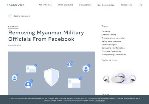 
                            9. Removing Myanmar Military Officials From Facebook | Facebook ...